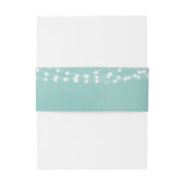 Aqua String Lights Wedding Invitation Belly Band Uitnodigingen Wikkel (Achterkant Voorbeeld)
