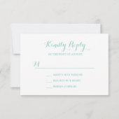 Aqua String Lights Wedding RSVP Kaart (Achterkant)