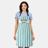 Aqua Stripe Hotdish Queen All-Over Print Schort (Gedragen)