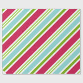 Aqua Stripe kerstinpakpapier Cadeaupapier (Vlak)