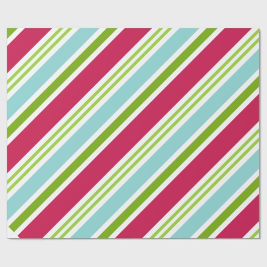 Aqua Stripe kerstinpakpapier Cadeaupapier (Vlak)