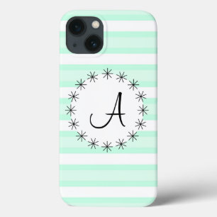 Aqua Stripe 'Monogram' iPad Mini hoesje
