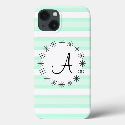 Aqua Stripe 'Monogram' iPad Mini hoesje (Achterkant)