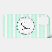 Aqua Stripe 'Monogram' iPad Mini hoesje (Achterkant (horizontaal))