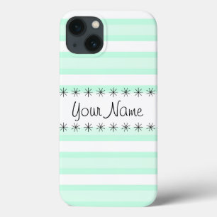 Aqua Stripe 'Name' iPad Mini hoesje