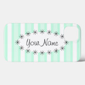 Aqua Stripe oval ster 'Name' iPad case (Achterkant (horizontaal))