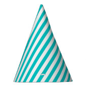 Aqua Stripe Party Pet Feesthoedjes (Rechts)
