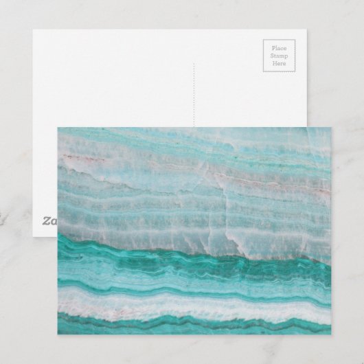 Aqua Striped Quartz Crystal Briefkaart (Voorkant / Achterkant)