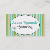 Aqua Stripes en ovaal Visitekaartje (Voorkant)