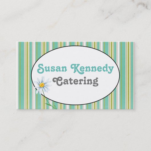 Aqua Stripes en ovaal Visitekaartje (Voorkant)