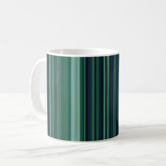 Aqua Stripes Koffiemok (Voorkant links)