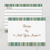Aqua Stripes Recipe-kaarten 4 x 6 Briefkaart (Voorkant / Achterkant)