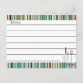 Aqua Stripes Recipe-kaarten 4 x 6 Briefkaart (Achterkant)