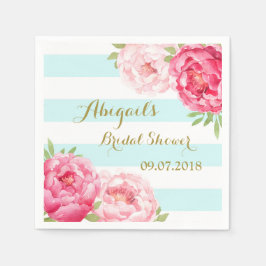 Aqua Stripes Roze Waterverf Vrijgezellenfeesten se Servet