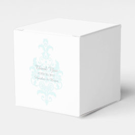 Aqua Subtle Damask Favor Boxes Bedankdoosjes