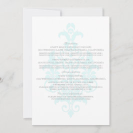 Aqua Subtle Damask Informatiekaart Kaart