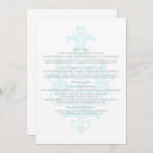 Aqua Subtle Damask Informatiekaart Kaart (Voorkant / Achterkant)
