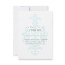 Aqua Subtle Damask Response Kaart