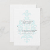 Aqua Subtle Damask Response Kaart (Voorkant / Achterkant)