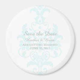 Aqua Subtle Damask sparen de Magnet van de Datum