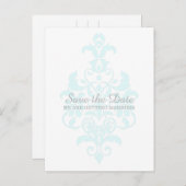 Aqua Subtle Damask sparen het Briefkaart van de Da (Voorkant / Achterkant)