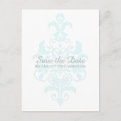 Aqua Subtle Damask sparen het Briefkaart van de Da (Voorkant)