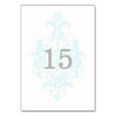 Aqua Subtle Damask Table Kaart (Voorkant)
