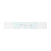 Aqua Subtle Damask Wedding Belly Bands Uitnodigingen Wikkel (Vlak)