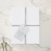 Aqua Subtle Damask Wedding Gift Labels Cadeaulabel (Met Touw)
