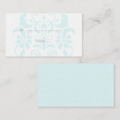 Aqua Subtle Damask Wedding Place Kaarten Plaatskaartje (Voorkant / Achterkant)