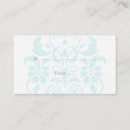 Aqua Subtle Damask Wedding Place Kaarten Plaatskaartje