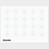 Aqua Subtle Damask Wedding Stickers (Vel)