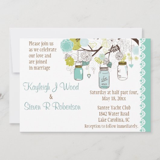 Aqua Summer's Dream Wedding Kaart (Voorkant)