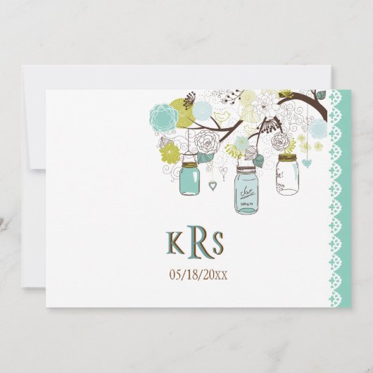 Aqua Summer's Dream Wedding Kaart (Achterkant)