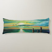 Aqua sunset lichaamskussen (Voorkant)