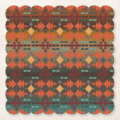 Aqua Sunset Ombre Southwestern Kartonnen Onderzetters (Voorkant)