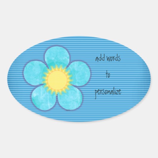 Aqua Sunshine Oval Ovale Sticker (Voorkant)