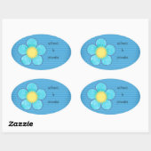 Aqua Sunshine Oval Ovale Sticker (Vel)