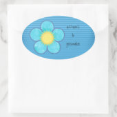 Aqua Sunshine Oval Ovale Sticker (Tas)
