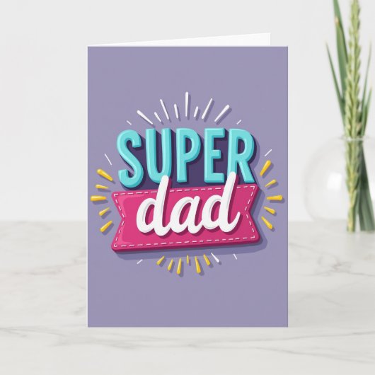 Aqua Super Dad Spandoekaart Kaart (Voorkant)