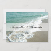 Aqua Surf Crashing Water Beach Bestemming Bruiloft Kaart (Achterkant)