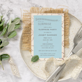 Aqua Surprise Verjaardag Custom Age Uitnodiging