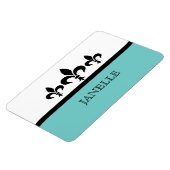 Aqua Swanky Fleur De Lis Flexi Magnet Magneet (Linkerzijde)