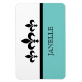 Aqua Swanky Fleur De Lis Flexi Magnet Magneet (Verticaal)