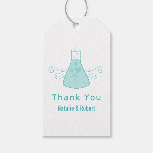 Aqua Sweet Chemistry Wedding Gift Labels Cadeaulabel (Voorkant)