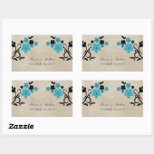 Aqua Sweet Floral Wedding Stickers (Vel)