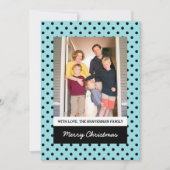 Aqua Sweet Polka Dot Holiday Foto Flat Kaart (Voorkant)