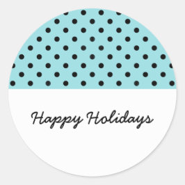 Aqua Sweet Polka Dot Holiday Stickers