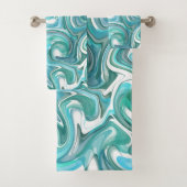 Aqua Swirl Bath Towels Bad Handdoek (Insitu)