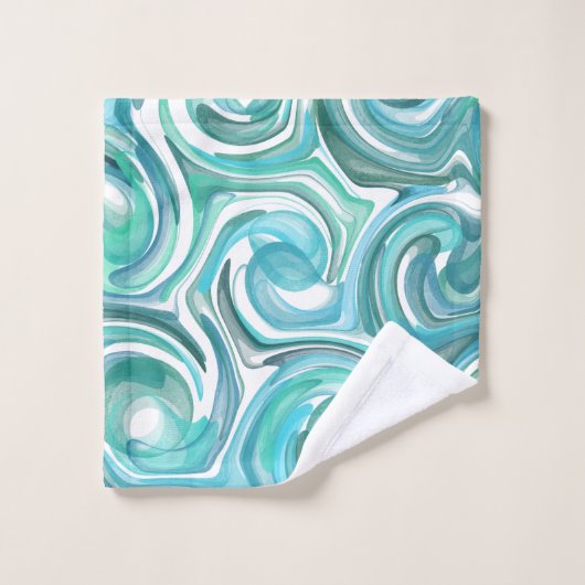 Aqua Swirl Bath Towels Bad Handdoek (Wasdoekje)